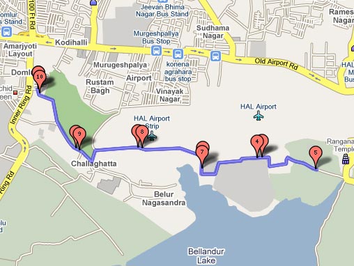 Bengaluru 10K Route