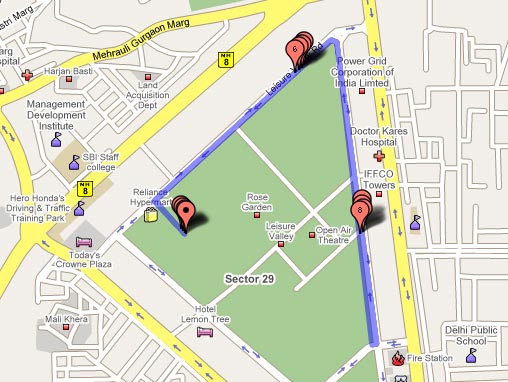 New Delhi 10K Route